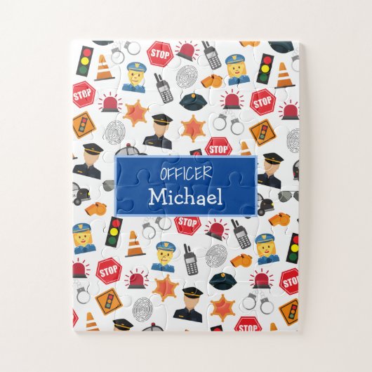 Kleine Jungs Polizeibeamte Pattern Kids Puzzle (Vertikal)