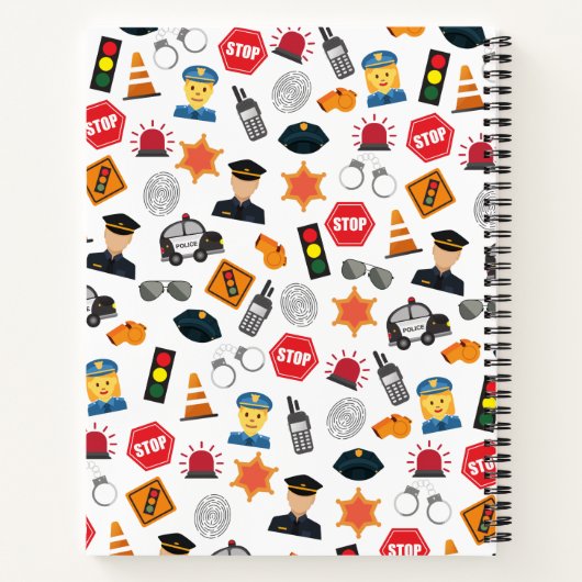 Kleine Jungs Polizeibeamte Pattern Kinderschule Notizblock (Rückseite)