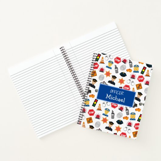 Kleine Jungs Polizeibeamte Pattern Kinderschule Notizblock (Innenseite)