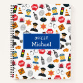 Kleine Jungs Polizeibeamte Pattern Kinderschule Notizblock (Vorderseite)