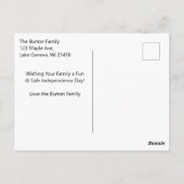 Kleine Jungs spielen mit Firework Amerikanische Un Postkarte (Rückseite)