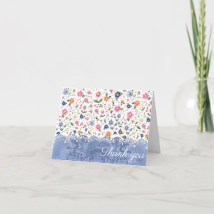 Kleine Käfer und Blumenmuster Dankeskarte