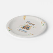 KLEINE KAMPFBLAUE WATERCOLOR BABY DUSCHE PAPPTELLER (Schrägansicht)