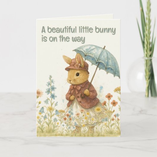 Kleine Kaninchendusche für Mädchen Einladung (Vorderseite)