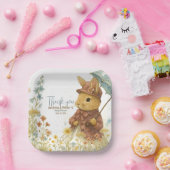 Kleine Kaninchendusche für Mädchen Pappteller (Party)