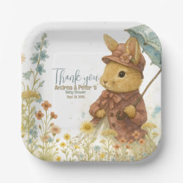 Kleine Kaninchendusche für Mädchen Pappteller