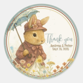 Kleine Kaninchendusche für Mädchen Runder Aufkleber