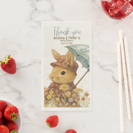 Kleine Kaninchendusche für Mädchen Serviette (Beispiel)