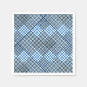 Kleine, karierte 2 Töne 04A Blau BG Serviette