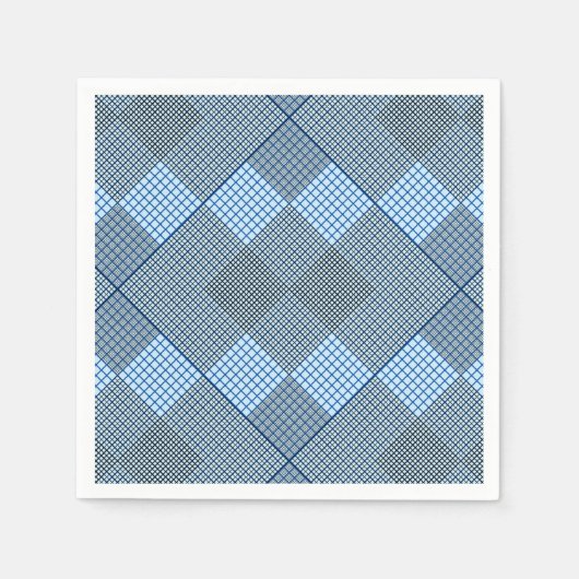 Kleine, karierte 2 Töne 04A Blau BG Serviette (Vorderseite)