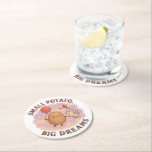 Kleine Kartoffeln Große Träume - Niedlich Motivier Runder Pappuntersetzer (Vor Ort)