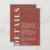 Kleine Kastanie-Hochzeitskarte Begleitkarte (Vorne/Hinten)