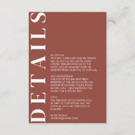 Kleine Kastanie-Hochzeitskarte Begleitkarte