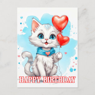 Kleine Katze   Happy Birthday Postkarte