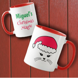 Kleine Katze Santa Tasse