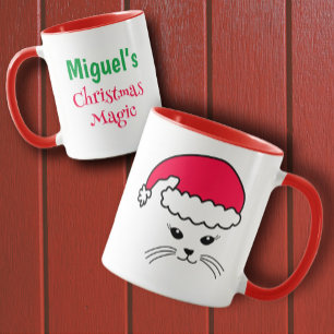 Kleine Katze Santa Tasse