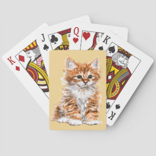 Kleine Katze spielt Karten Baby Haustiere Spielkarten