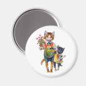 Kleine Katzen, die Geschenke tragen Magnet (Vorderseite/Rückseite)