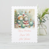 Kleine Katzen, frohe Weihnachten Einladung (Stehend Vorderseite)