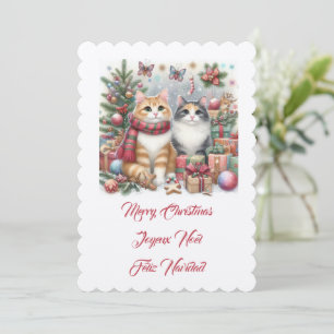 Kleine Katzen, frohe Weihnachten Einladung
