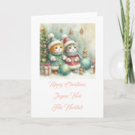 Kleine Katzen, frohe Weihnachten Einladung