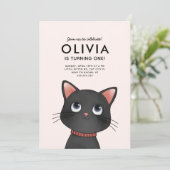 Kleine Katzengeburtstagsfeier Einladung (Stehend Vorderseite)
