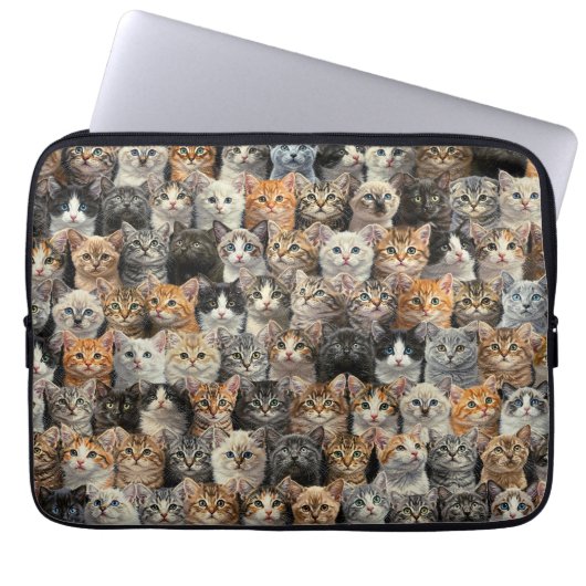 Kleine Katzenparade Laptopschutzhülle (Vorderseite)