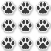 Kleine Katzenpaw druckt Schwarze Tierspuren Sticke Aufkleber (Vorderseite)