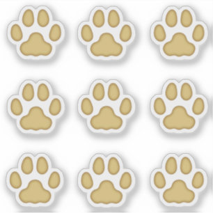 Kleine Katzenpaw druckt Tan Animal Tracks Sticker