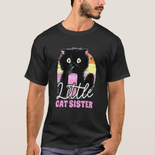 Kleine Katzenschwester mit einer Katze T-Shirt