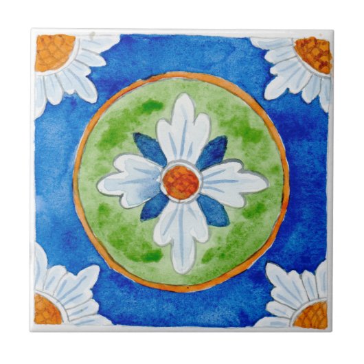 Kleine Keramik Kachel sizilianischen Stil "Castell (Vorderseite)