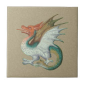 Kleine Keramik-Tile mit Red-Faced Dragon Fliese (Vorderseite)
