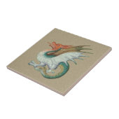 Kleine Keramik-Tile mit Red-Faced Dragon Fliese (Seite)
