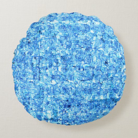 Kleine Kerben im zeichnend wie mit Stift Rundes Kissen (Vorderseite)