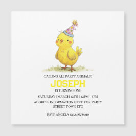 Kleine Kicherfarm Geburtstagshähnchen Magnetkarte