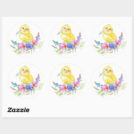 Kleine Kichtenblütendusche Runder Aufkleber (Blatt)