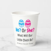 Kleine Kick Gender Reveal Pappbecher (Vorderseite)