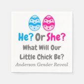 Kleine Kick Gender Reveal Serviette (Vorderseite)
