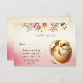 Kleine Kick-Hatching Baby-Dusche Begleitkarte (Vorne/Hinten)