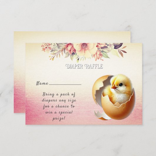 Kleine Kick-Hatching Baby-Dusche Begleitkarte (Vorne/Hinten)