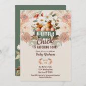 Kleine Kick-Hatching Baby-Dusche Einladung (Vorne/Hinten)