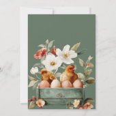 Kleine Kick Hatching Bald Baby Dusche Einladung (Rückseite)