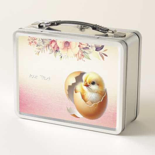 Kleine Kick Hatching Floral Metal Lunch Box (Rückseite)