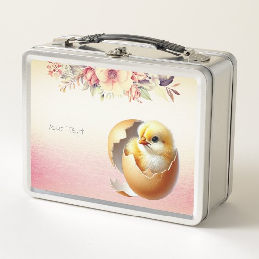 Kleine Kick Hatching Floral Metal Lunch Box (Vorderseite)