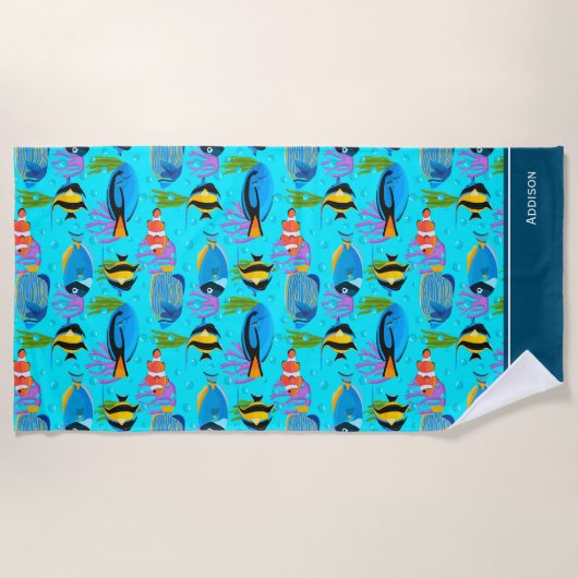 Kleine Kids Ocean Fish Muster Strandtuch (Vorderseite)