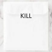 kleine "kill"-Etiketten Runder Aufkleber (Tasche)