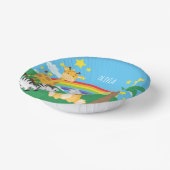 Kleine Kinder Safari Jungle Tiere und Vorname Pappteller (Gewinkelt)