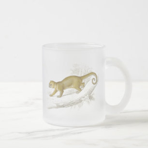 Kleine Kinkaju-Honigbär-Haustier-Vintage-Zeichnung Mattglastasse