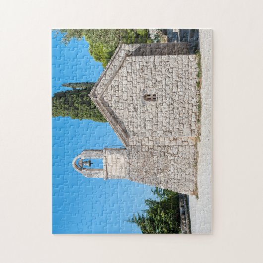 Kleine Kirche auf dem Hügel von Marjan bei Split - Puzzle (Vertikal)