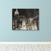 KLEINE KIRCHE GROSSE STADT Gestrickte Leinwand Pri (Insitu (Holzboden))